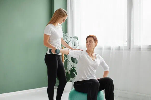 Balance and gait retraining session at Root Therapy and Wellness in Bozeman, Montana