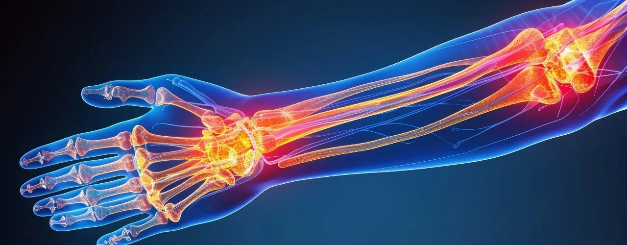 Physical therapist providing instrument-assisted soft-tissue work for tennis elbow at Root Therapy and Wellness in Bozeman, Montana
